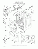 CABINET PARTS Diagram and Parts List for WGD9600TW2  Whirlpool Dryer
