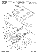 COOKTOP AND MANIFOLD Diagram and Parts List for FGP305EW1  Roper Range