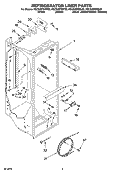 REFRIGERATOR LINER PARTS Diagram and Parts List for KSCS25FSBL00  KitchenAid Refrigerator