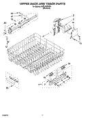 UPPER RACK AND TRACK PARTS Diagram and Parts List for KUDL02FRSS0  KitchenAid Dishwasher