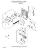DISPENSER FRONT PARTS Diagram and Parts List for GI6FARXXF05  Whirlpool Refrigerator