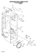 REFRIGERATOR LINER PARTS Diagram and Parts List for 6GD22DCXHW07  Whirlpool Refrigerator