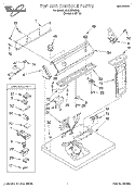 TOP AND CONSOLE, LIT/OPTINAL Diagram and Parts List for 8LGR5636FQ1  Whirlpool Dryer