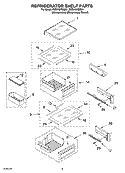 REFRIGERATOR SHELF PARTS Diagram and Parts List for KSSV42FMS01  KitchenAid Refrigerator