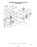 MAGNETRON AND AIRFLOW Diagram and Parts List for MW3200XS0  Whirlpool Microwave