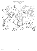 BULKHEAD Diagram and Parts List for LGR3634JW0  Whirlpool Dryer