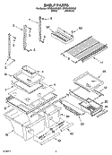 SHELF PARTS Diagram and Parts List for GT9SHKXMS02  Whirlpool Refrigerator
