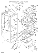 REFRIGERATOR LINER Diagram and Parts List for 3KART730GW01  Whirlpool Refrigerator
