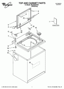 TOP AND CABINET PARTS Diagram and Parts List for 3RLSQ8033SW1  Whirlpool Washer