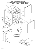 TUB AND FRAME PARTS Diagram and Parts List for KUDI01FLSS6  KitchenAid Dishwasher