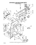 CONTROLS AND REAR PANEL Diagram and Parts List for LA5800XTF1  Whirlpool Washer