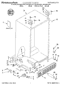 CABINET, LITERATURE Diagram and Parts List for KSRB25FHBL01  KitchenAid Refrigerator