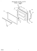 FREEZER DOOR Diagram and Parts List for RT18ECRHW00  Roper Refrigerator
