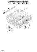 UPPER RACK AND TRACK PARTS Diagram and Parts List for KUDI01FLBT2  KitchenAid Dishwasher