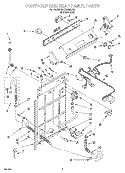 CONTROLS AND REAR PANEL Diagram and Parts List for 8LSC8245EG0  Whirlpool Washer