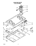COOKTOP Diagram and Parts List for RF4700XWW0  Whirlpool Range