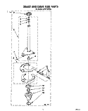BRAKE AND DRIVE TUBE Diagram and Parts List for LBT6133AN0  Whirlpool Washer
