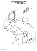 DISPENSER FRONT PARTS Diagram and Parts List for 7GS2SHEXPQ04  Whirlpool Refrigerator