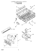 LOWER DISHRACK Diagram and Parts List for GU980SCGS3  Whirlpool Dishwasher