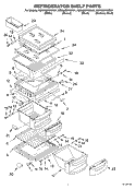 REFRIGERATOR SHELF PARTS Diagram and Parts List for KSRA25FKWH01  KitchenAid Refrigerator
