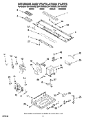 INTERIOR AND VENTILATION PARTS Diagram and Parts List for MH1150XMQ2  Whirlpool Microwave