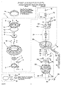 PUMP AND SPRAY ARM Diagram and Parts List for GU940SCGZ1  Whirlpool Dishwasher