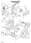 BULKHEAD PARTS Diagram and Parts List for 7MWG87640SW0  Whirlpool Dryer