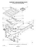 COOKTOP AND MANIFOLD , LITERATURE AND OPTIONAL Diagram and Parts List for SF3001SRW1  Whirlpool Range