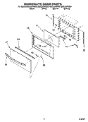 MICROWAVE DOOR PARTS Diagram and Parts List for GMC305PDS09  Whirlpool Microwave Oven Combo