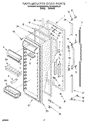 REFRIGERATOR DOOR Diagram and Parts List for KSHS22QBWH01  KitchenAid Refrigerator