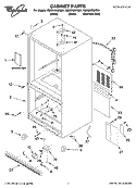 CABINET PARTS Diagram and Parts List for GB9SHDXPQ01  Whirlpool Refrigerator