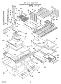 SHELF Diagram and Parts List for 6ET19DKXDW01  Whirlpool Refrigerator