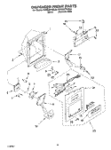 DISPENSER FRONT PARTS Diagram and Parts List for KSRB25FKBL04  KitchenAid Refrigerator