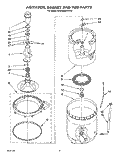 AGITATOR, BASKET AND TUB Diagram and Parts List for KAWE660WWH3  KitchenAid Washer
