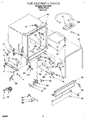 TUB ASSEMBLY Diagram and Parts List for DU8016XX6  Whirlpool Dishwasher