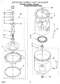 AGITATOR, BASKET AND TUB Diagram and Parts List for LLC7244BQ1  Whirlpool Washer