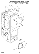 REFRIGERATOR LINER Diagram and Parts List for KSRG27FKWH02  KitchenAid Refrigerator