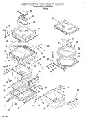 REFRIGERATOR SHELF Diagram and Parts List for KSRB22QDBL00  KitchenAid Refrigerator