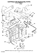 CONTROLS AND REAR PANEL PARTS Diagram and Parts List for MTW5630TQ1  Whirlpool Washer