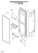 REFRIGERATOR DOOR PARTS Diagram and Parts List for 3KES0GTQNL00  Whirlpool Refrigerator