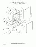 TUB AND FRAME PARTS Diagram and Parts List for KUDC20FVBL3  KitchenAid Dishwasher