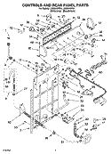 CONTROLS AND REAR PANEL PARTS Diagram and Parts List for LSQ9010PG1  Whirlpool Washer