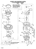 PUMP AND MOTOR Diagram and Parts List for DU948PWKQ1  Whirlpool Dishwasher