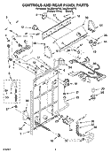 CONTROLS AND REAR PANEL PARTS Diagram and Parts List for 7MLBR6103PQ0  Whirlpool Washer