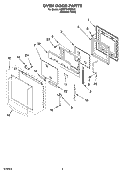 OVEN DOOR PARTS Diagram and Parts List for KDRP707RSS00  KitchenAid Range