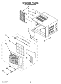 CABINET PARTS Diagram and Parts List for ACE244PT0  Whirlpool Air Conditioner