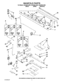 MANIFOLD PARTS Diagram and Parts List for GGG390LXB03  Whirlpool Range