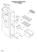 FREEZER LINER Diagram and Parts List for ED0GTKXKQ01  Whirlpool Refrigerator