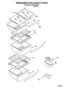REFRIGERATOR SHELF Diagram and Parts List for 4YED7FHQKT01  Whirlpool Refrigerator