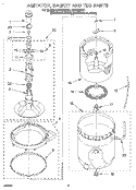 AGITATOR, BASKET AND TUB Diagram and Parts List for LST7233DQ1  Whirlpool Washer